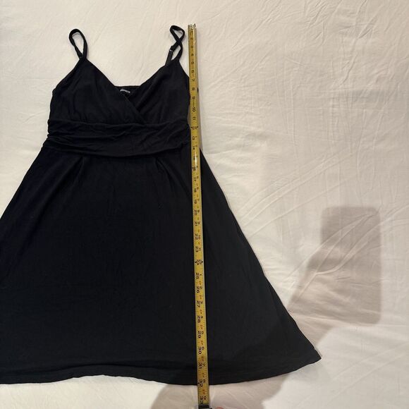 Express Womens Fit & Flare Dress Small Black V Neck Side Zip Spaghetti Strap - Picture 9 of 9